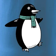 Tučňák se zelenou šálou