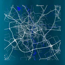 Olomouc - Mapa s vodními toky
