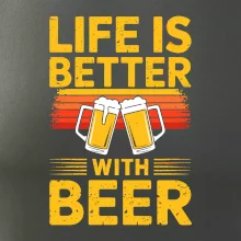 Life is better with beer - oranžové Life is better with beer - oranžové