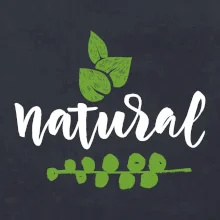 Natural - nápis v listech