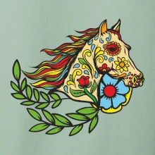 Kůň barevný s listy