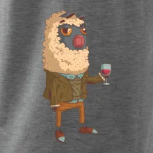 Alpaka s vínem muž