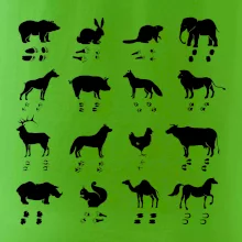 Zvířecí stopy s obrázkem zvířete - stopy zvířat