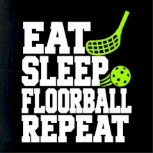 Eat Sleep Floorball Repeat - zelená hokejka