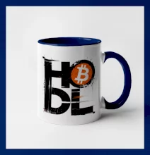 Hodl velký nápis a logo BTC