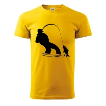 Rybář tahající rybu