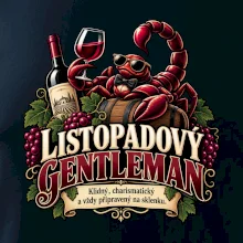 Listopadový gentleman se sklenkou červeného vína