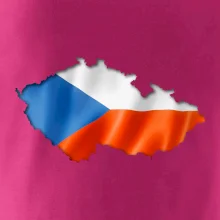 Česká vlajka v obrysu republiky