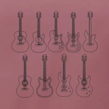 Typy kytar černé kresby