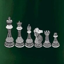 Šachové figurky v řadě - kreslené
