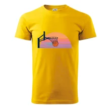 Retro západ slunce a basketbalový koš