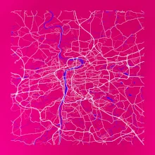 Praha - Mapa s vodními toky