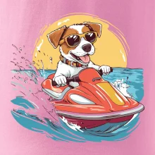 Jack russell teriér na vodním skútru