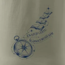 Ukazuji cestu kompas a schody z knih