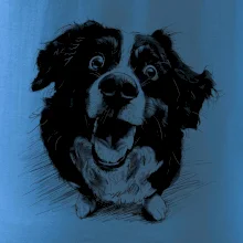 Černobílá karikatura Bernský salašnický pes