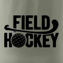 Field hockey míček a nápis