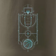 Technický nákres basketbalového hřiště