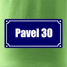 Jméno a věk - uliční cedule - modrá