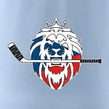 Lev s hokejkou v tlamě - Česká vlajka