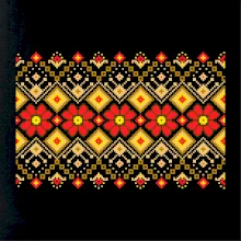 Ukrajinský vzor  - Červené květiny