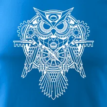 Steampunk sova černobílá