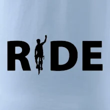 Ride - nápis s cyklistou