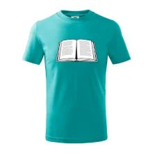 Kniha černobílá otevřená s textem