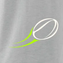 Minimalistický ragbyový míč v pohybu