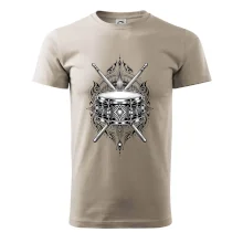 Ornamentální buben s paličkami - černobílý symbol