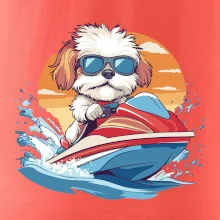 Bišonek na vodním skútru