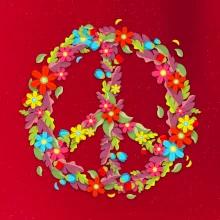 Peace symbol červené květiny