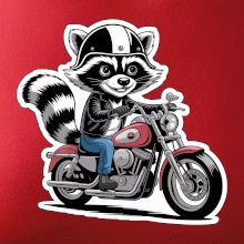 Mýval na motorce kreslený