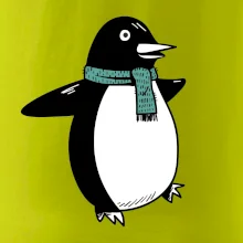 Tučňák se zelenou šálou