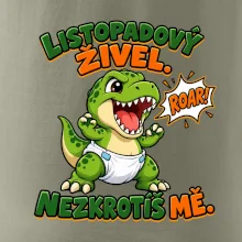 Listopadový živel zelený dinosaurus rex v plence