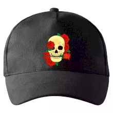 Lebka držící růži