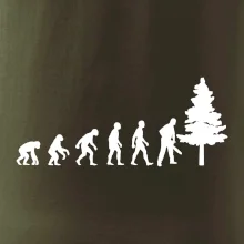 Evoluce dřevorubec - pila a strom