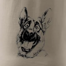 Černobílá karikatura Německý ovčák