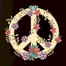 Peace symbol pískový