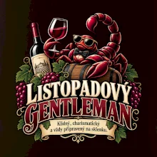 Listopadový gentleman se sklenkou červeného vína