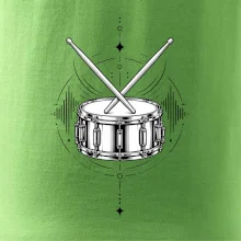 Symetrický buben s paličkami - minimalistická rytmická grafika