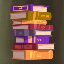 Knihomol stojící knihy