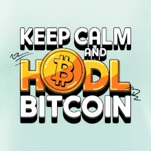 3D nápis Keep Calm and HODL Bitcoin