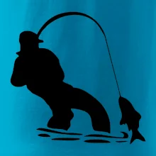 Rybář tahající rybu