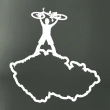 Mapa ČR - cyklista na prsou