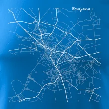 Černobílá mapa Znojmo