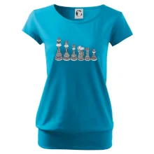 Šachové figurky v řadě - kreslené