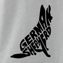 Německý ovčák sedící napis