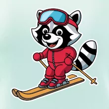 Mýval na lyžích - kreslený