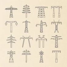 Typy stožárů vysokého napětí