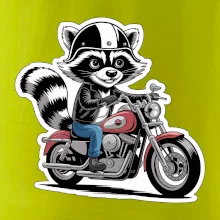 Mýval na motorce kreslený